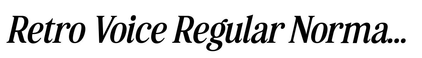 Retro Voice Regular Normal Two Italic